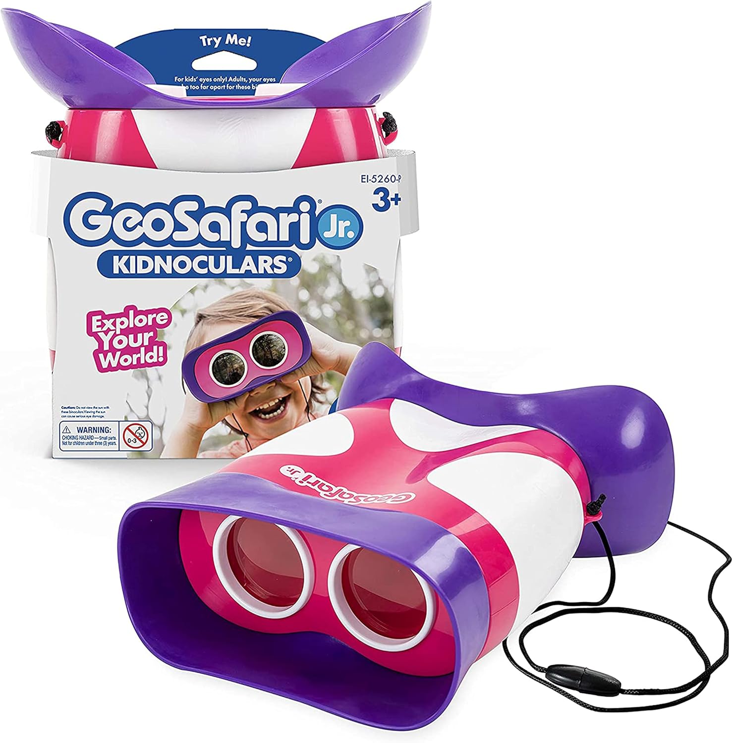 Educational Insights GeoSafari Jr. Kidnoculars Pink front view