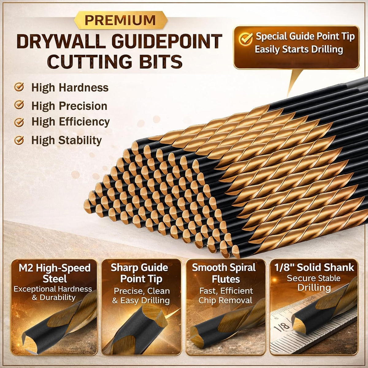 Tondiamo Drywall Rotor Tips side profile and shank detail
