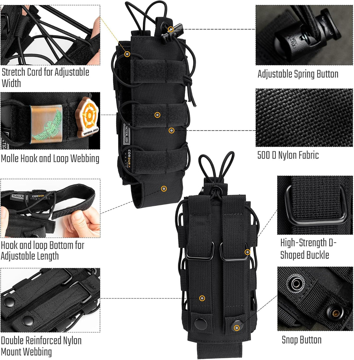 Tactical Geek EXT11 water bottle pouch side profile
