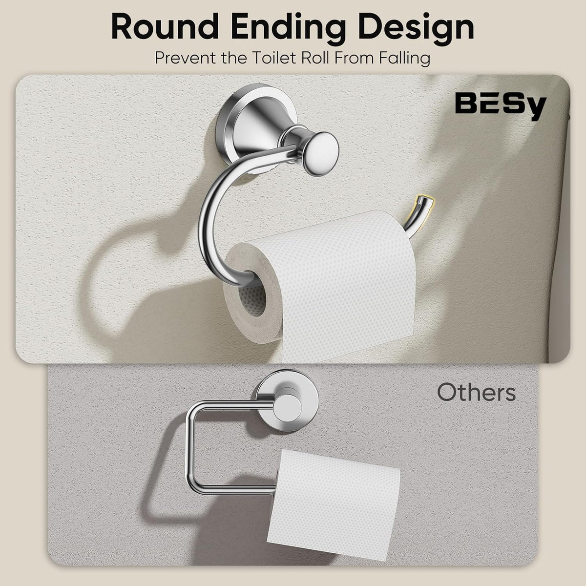 BESy stainless steel bathroom accessory bracket detail