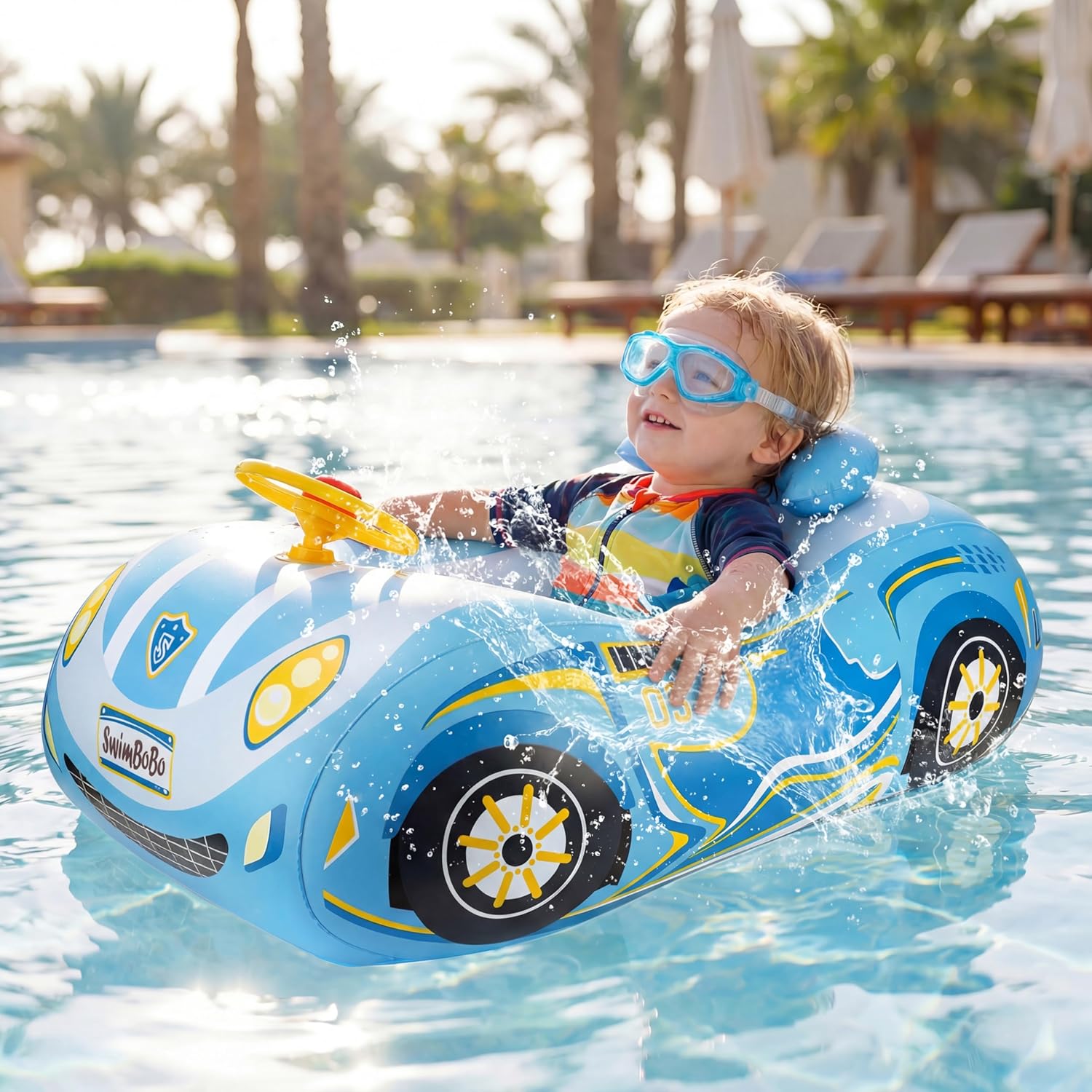 Jalaroma 3D Police Car Baby Pool Float front view