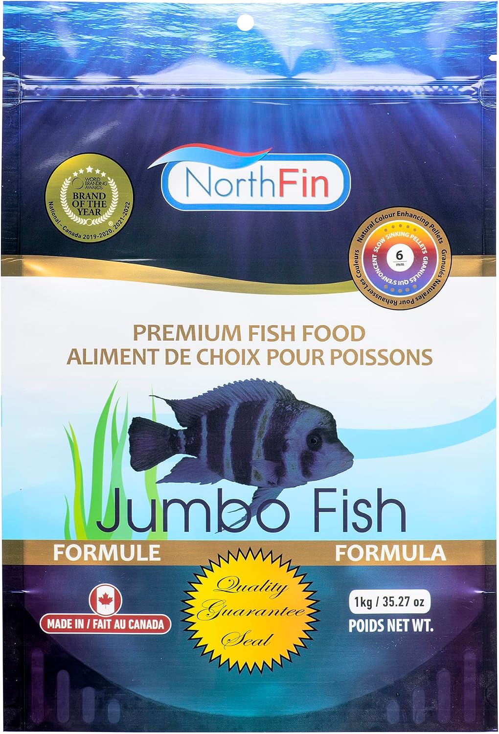 Northfin jumbo fish food front view container