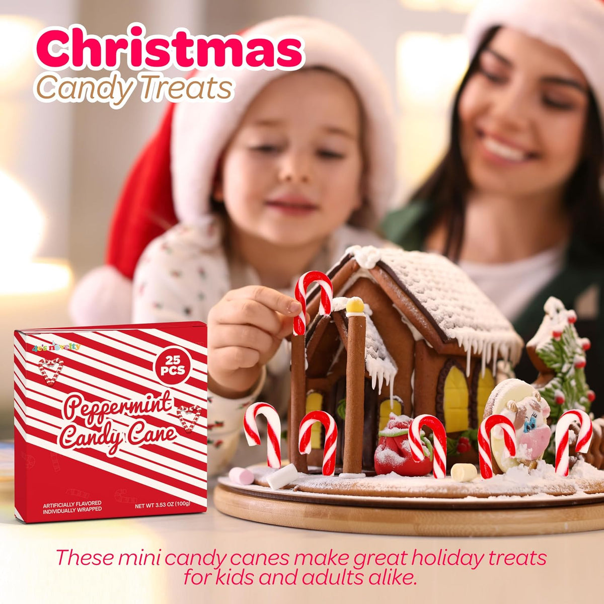 Small two inch peppermint hard candies for holiday gifting
