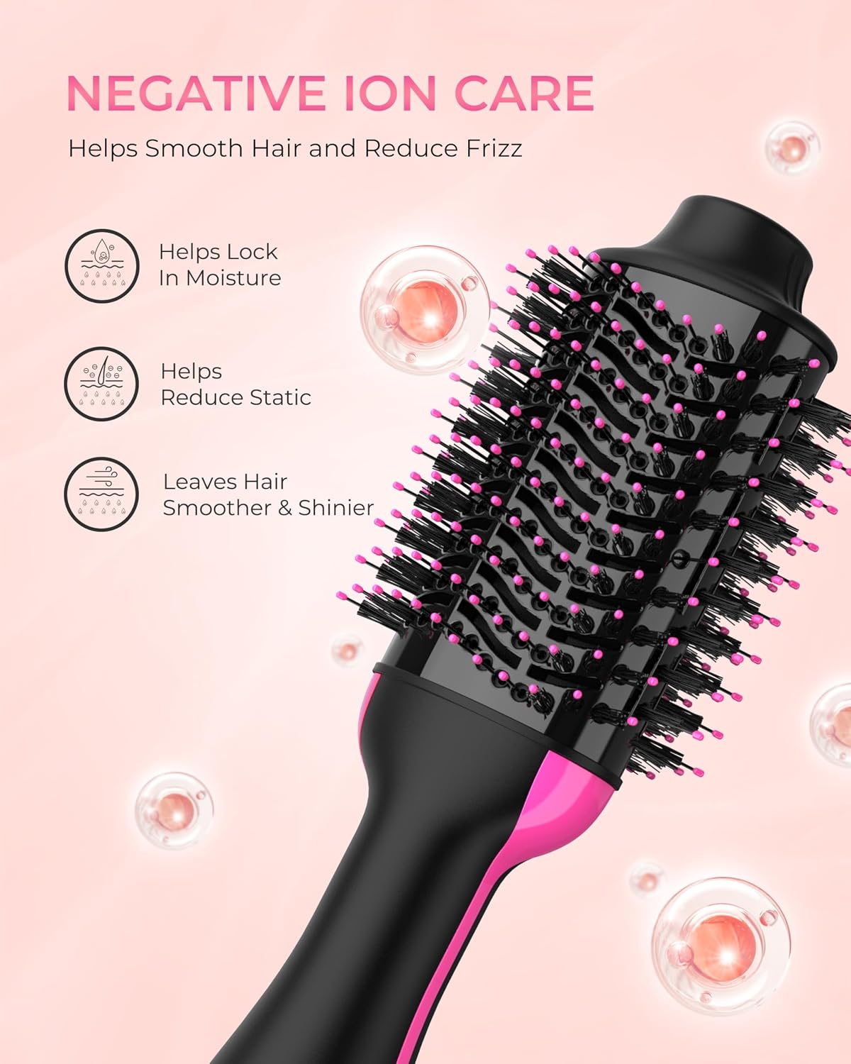 Aopant hot air brush side angle showcasing oval barrel shape