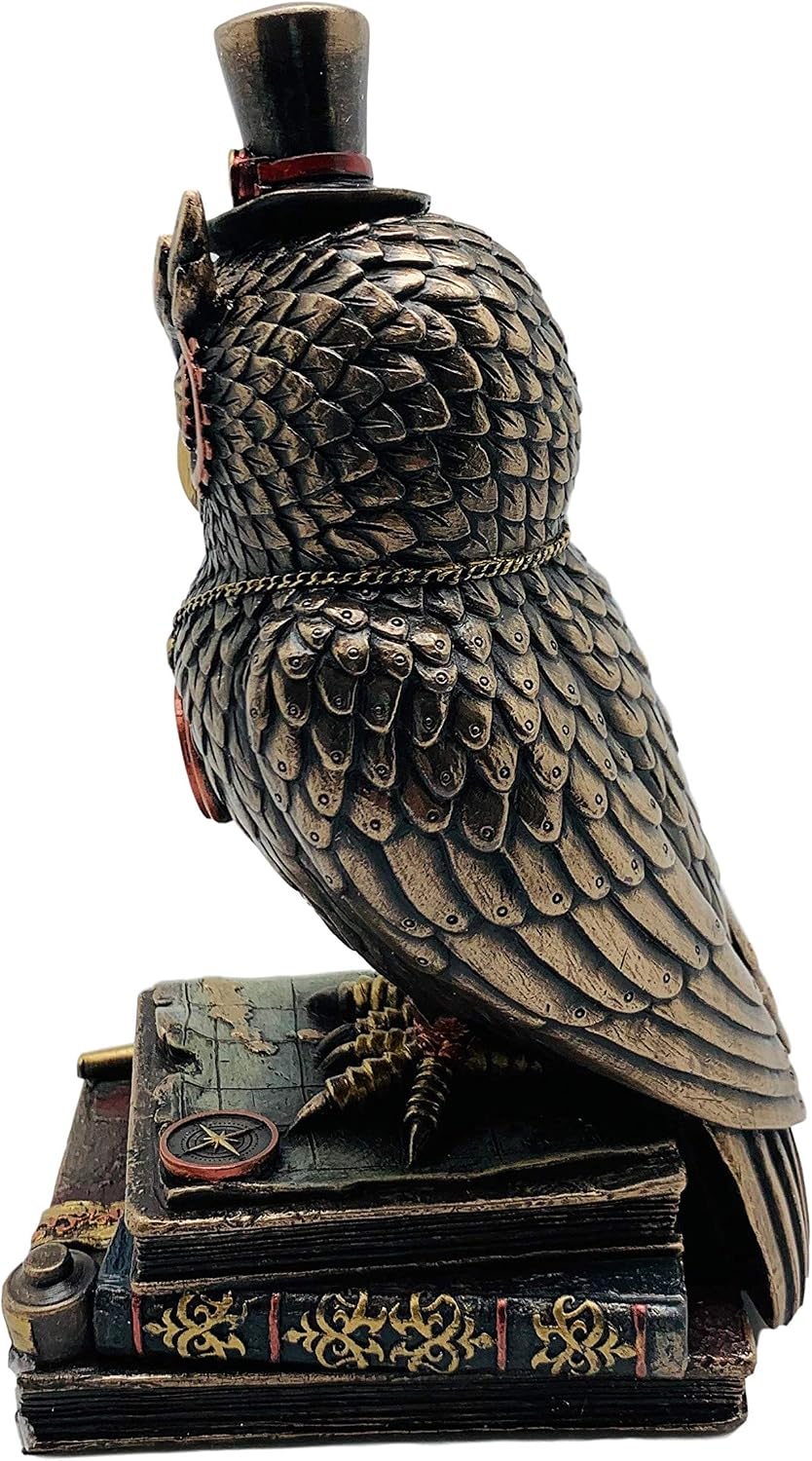 Veronese Design Steampunk Top Hat Owl close up of goggles and face
