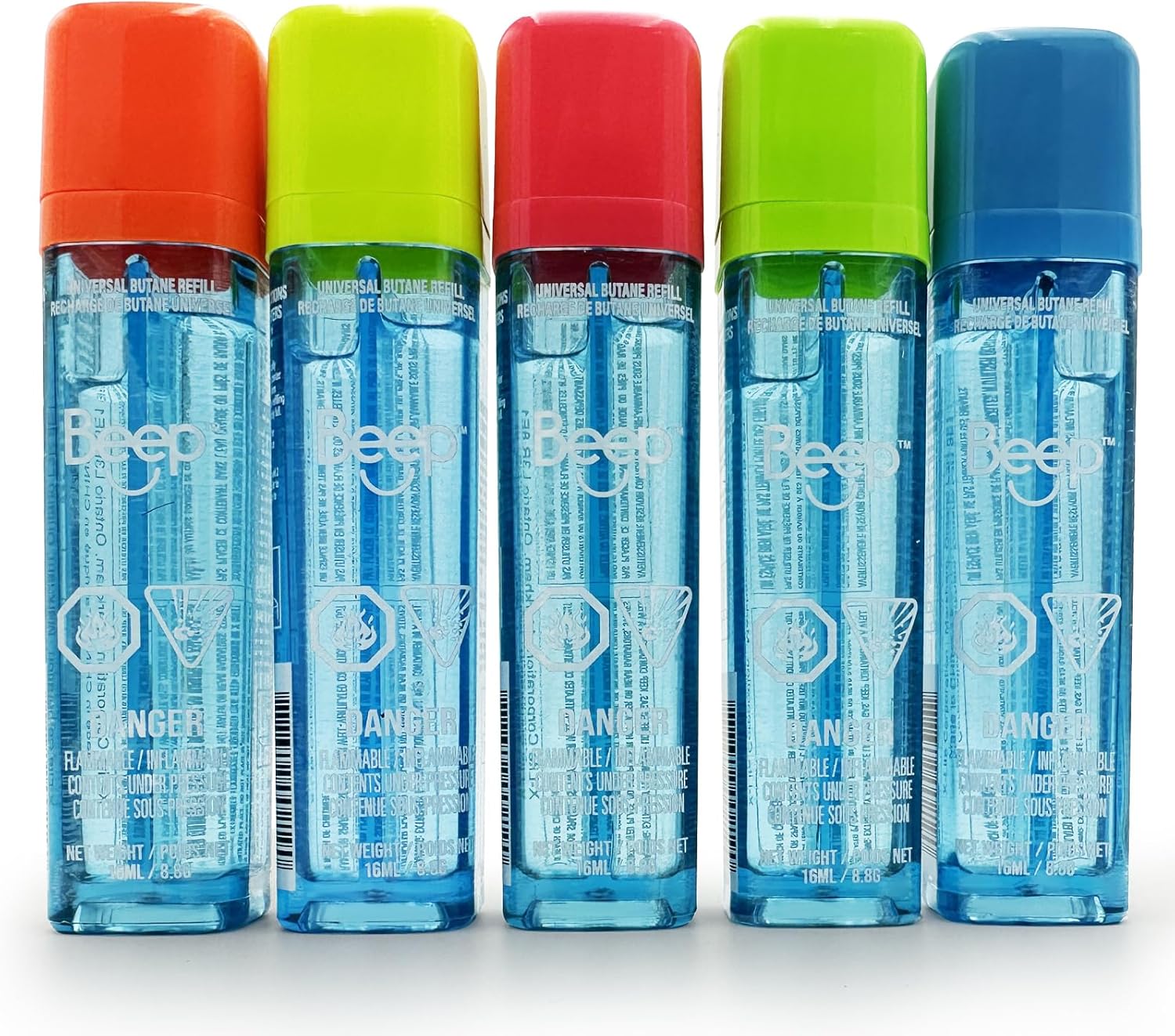 BEEP Premium Butane Fuel Refill 0.31oz(8.8g/16ml),5 Pack for Lighters, Butane Torch Replacement Canisters, 99.999% Pure Butane Refill Fluid for Lighters&Torches - Image 1