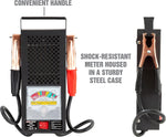 OEMTOOLS 100A automotive battery tester showing steel housing