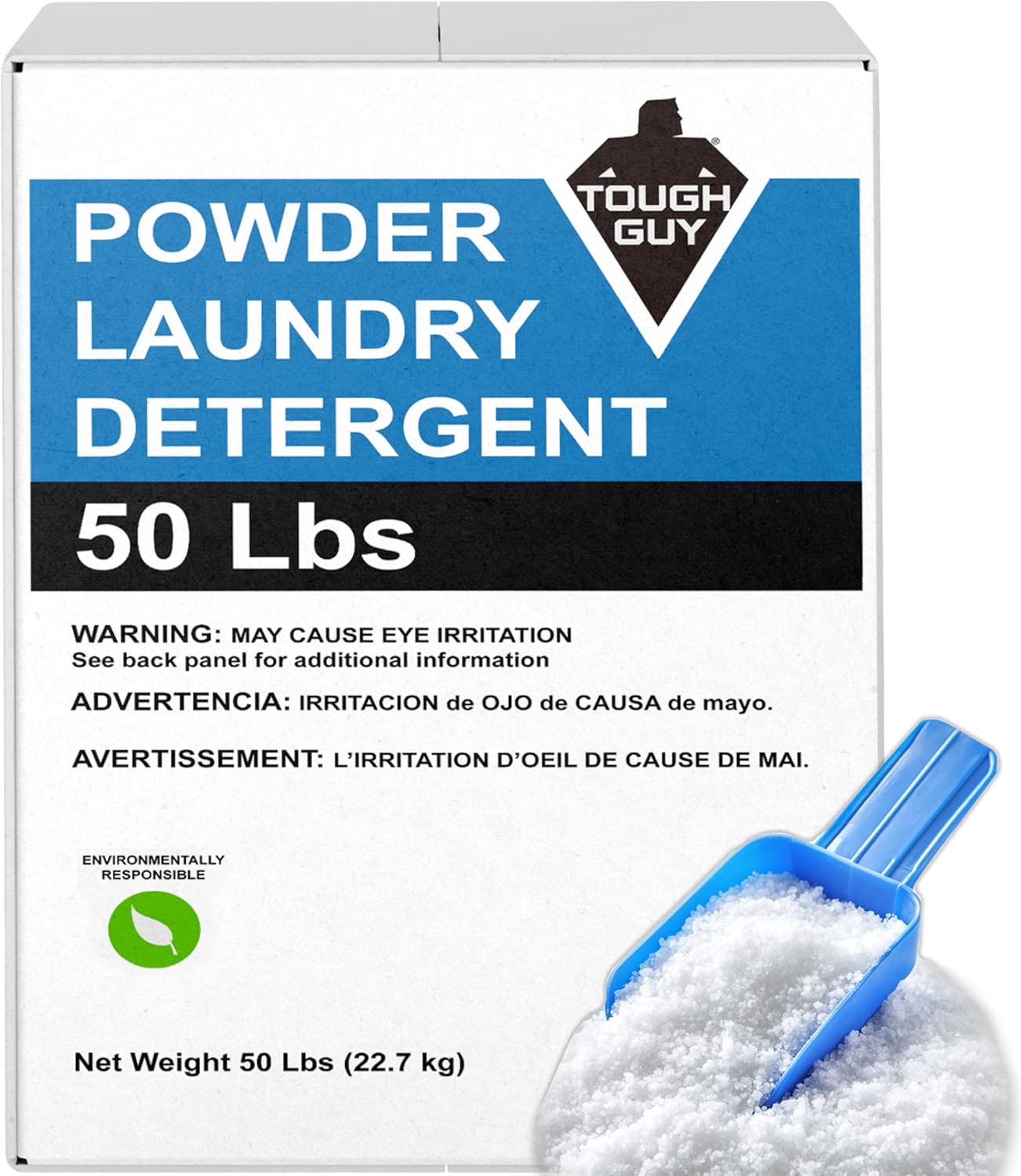 (50 LBs) - Laundry Detergent Powder, for Home and Commercial Use, Citrus Scent, Low Suds, Eco-Friendly - High Efficiency Compatible (HE) - Image 1