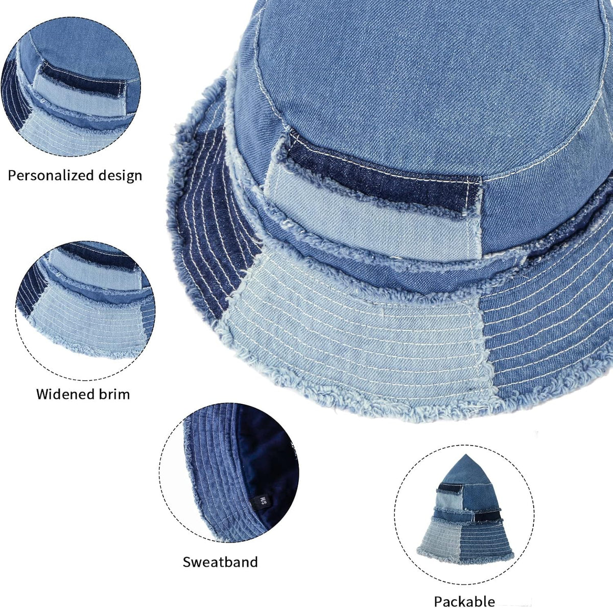 GuanGu packable travel hat folded demonstrating portability