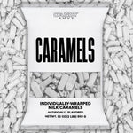 Candy Envy Individually Wrapped Caramels front view of bulk two pound bag.