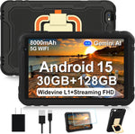 Juedur R500 10 inch Android 15 tablet front view black