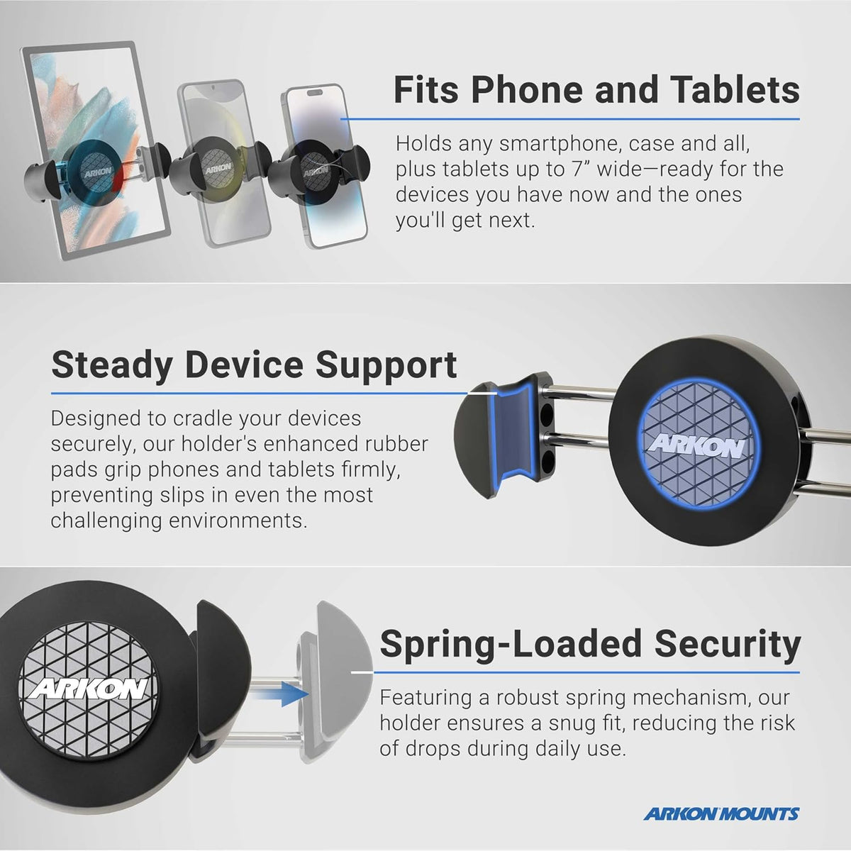 Arkon car mount seat rail installation hardware