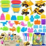 Fhozgecy beach sand toy set with construction vehicles front view