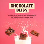 Close up of thin and crunchy coffee flavored brownie bites with espresso morsels