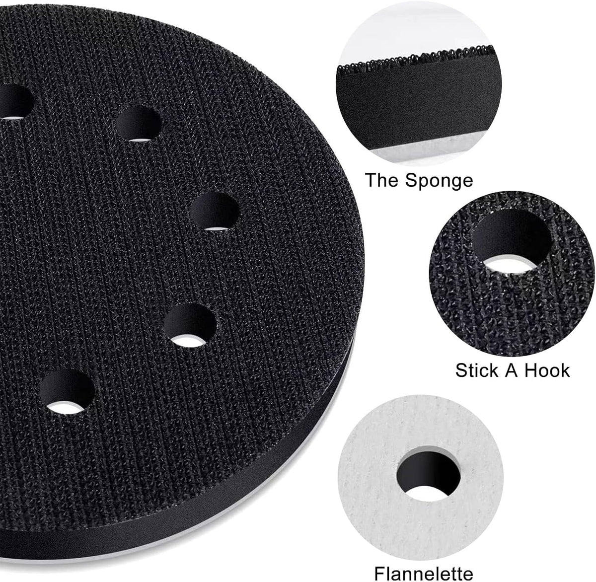 Pack of five Zhchention soft density buffer pads