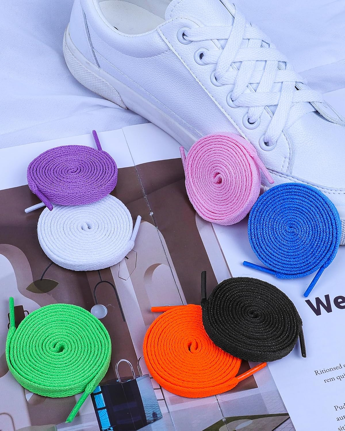 Teskyer replacement shoelaces lifestyle shot on sneakers