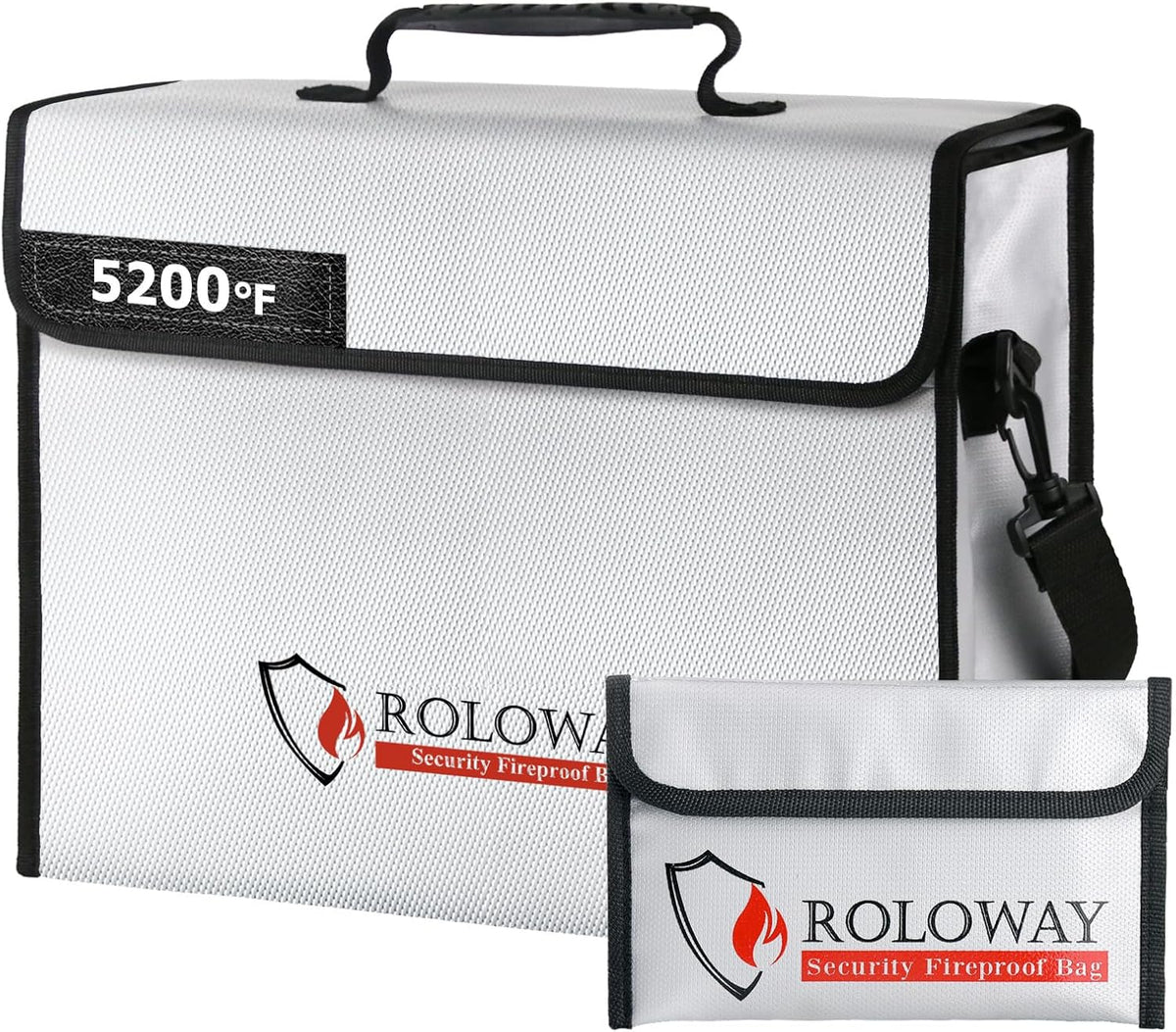 Fireproof Document & Money Bags, Large Fireproof & Water Resistant Bag (15 x 12 x 5 inches), Fireproof Folder Safe Bag for Cash, Valuables & Passport, with Silicone Coating & Zipper Closure - Image 11