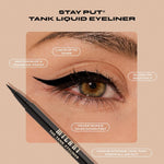 Milani no skip waterproof brown liquid eyeliner pen close up