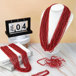 YAXINRUI red bead necklaces arranged as party favors