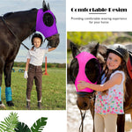Side profile of horse wearing breathable Weewooday fly mask