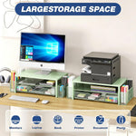 OPNICE 2-tier desktop storage shelf viewed from a side angle