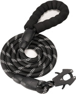 GEIT heavy duty dog leash black front view with tactical frog clip