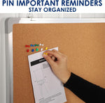 Hanging hooks on back of cork board