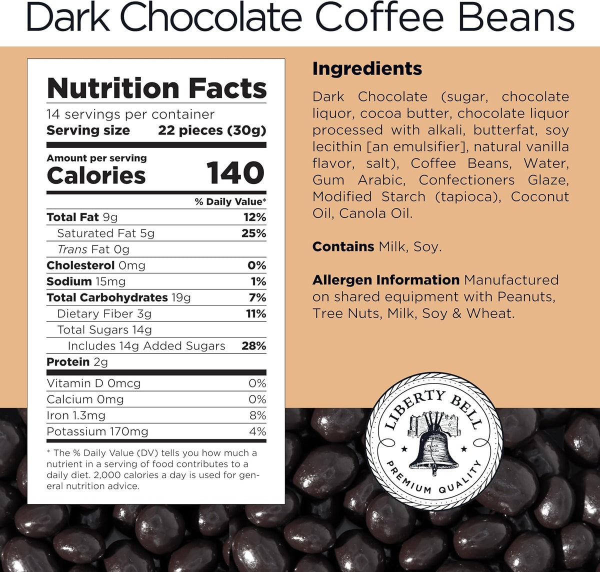 Dark Chocolate Covered Espresso Beans | 15 Ounce Bag | Coffee Candy Snack | Crunchy Roasted Coffee Beans in Rich Dark Chocolate for Snacking & Gifting - Image 2