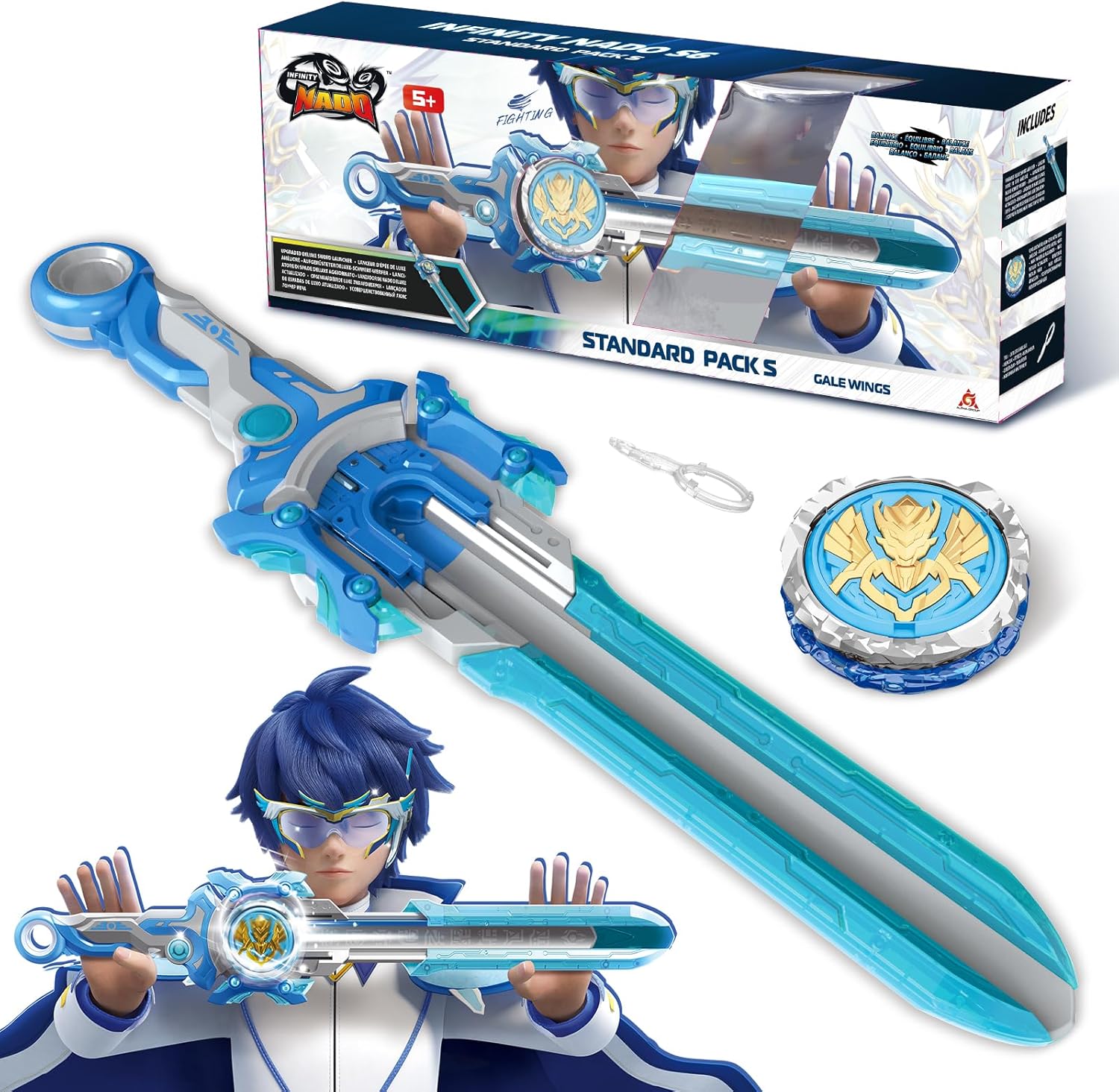 Infinity Nado Gale Wings battle set with sword launcher and spinning top