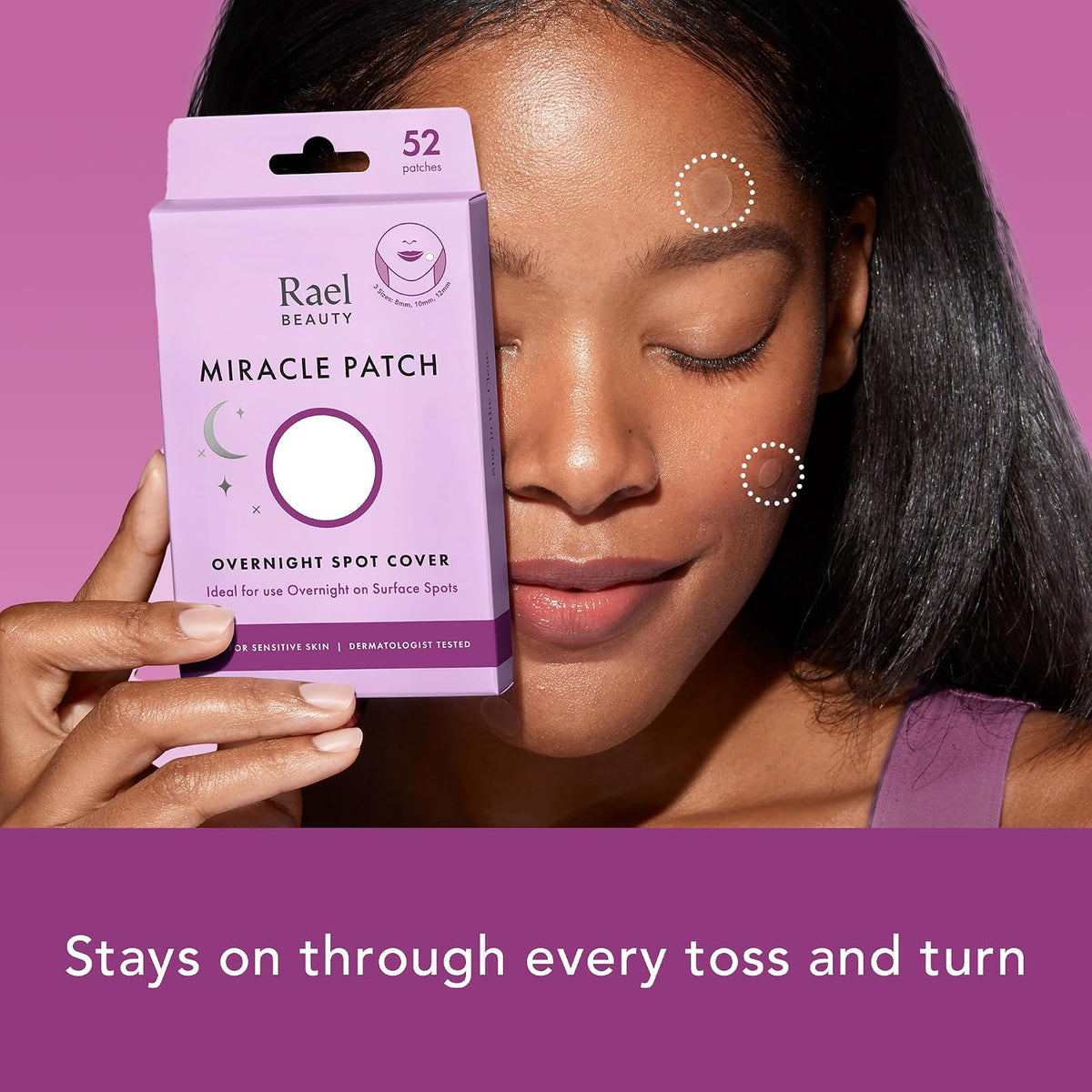 Hypoallergenic Rael beauty miracle patches for sensitive skin breakout absorption.