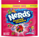 Nerds Gummy Clusters Rainbow Candy 18.5 Ounce front view showing family size packaging