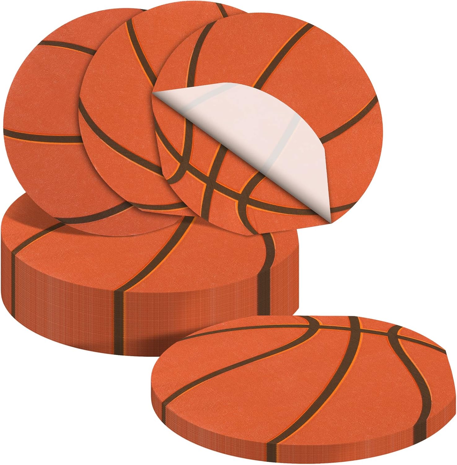 Tinlade basketball party napkins pack front view showing orange sports design
