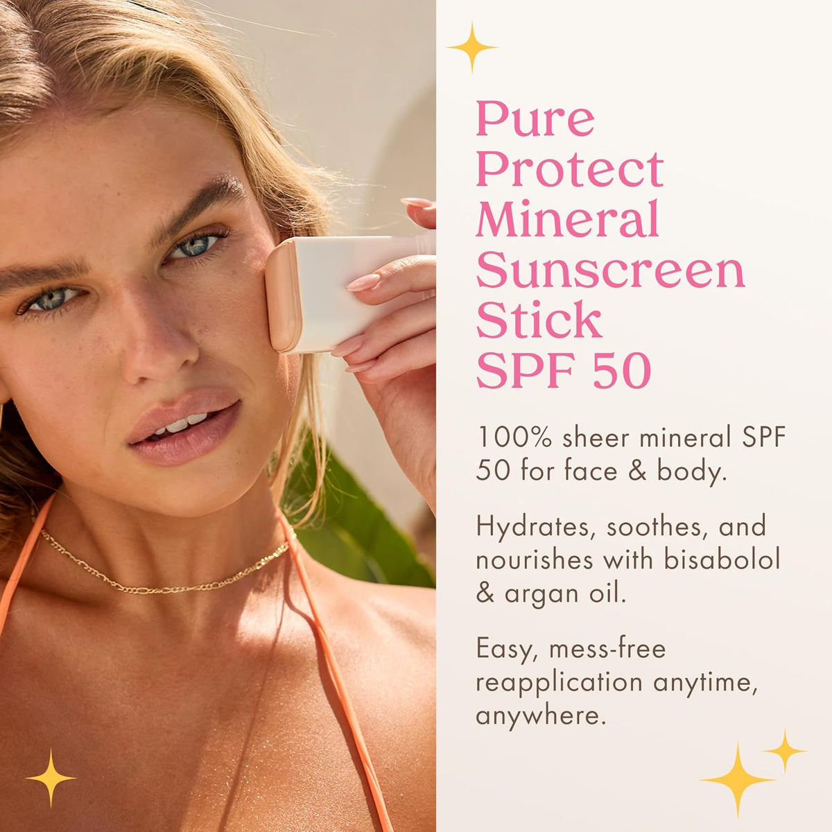 Kopari sunscreen stick twist tube applicator for face and body