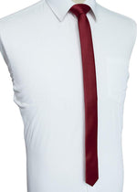 Jemygins burgundy necktie rolled up