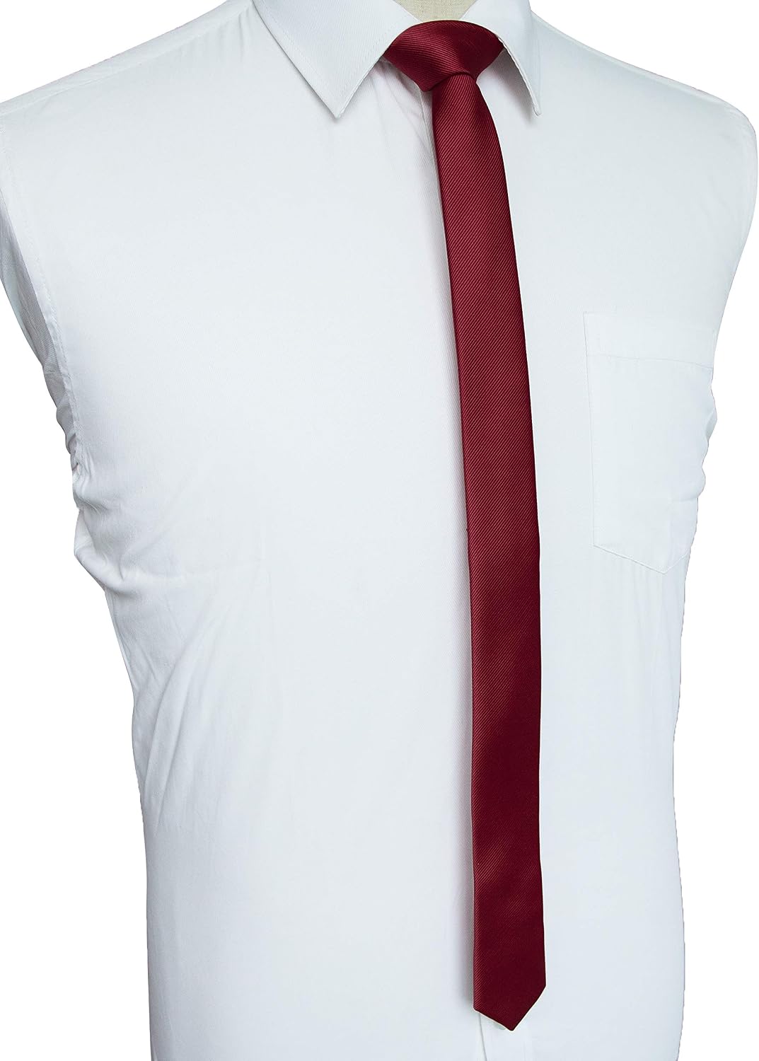 Jemygins burgundy necktie rolled up