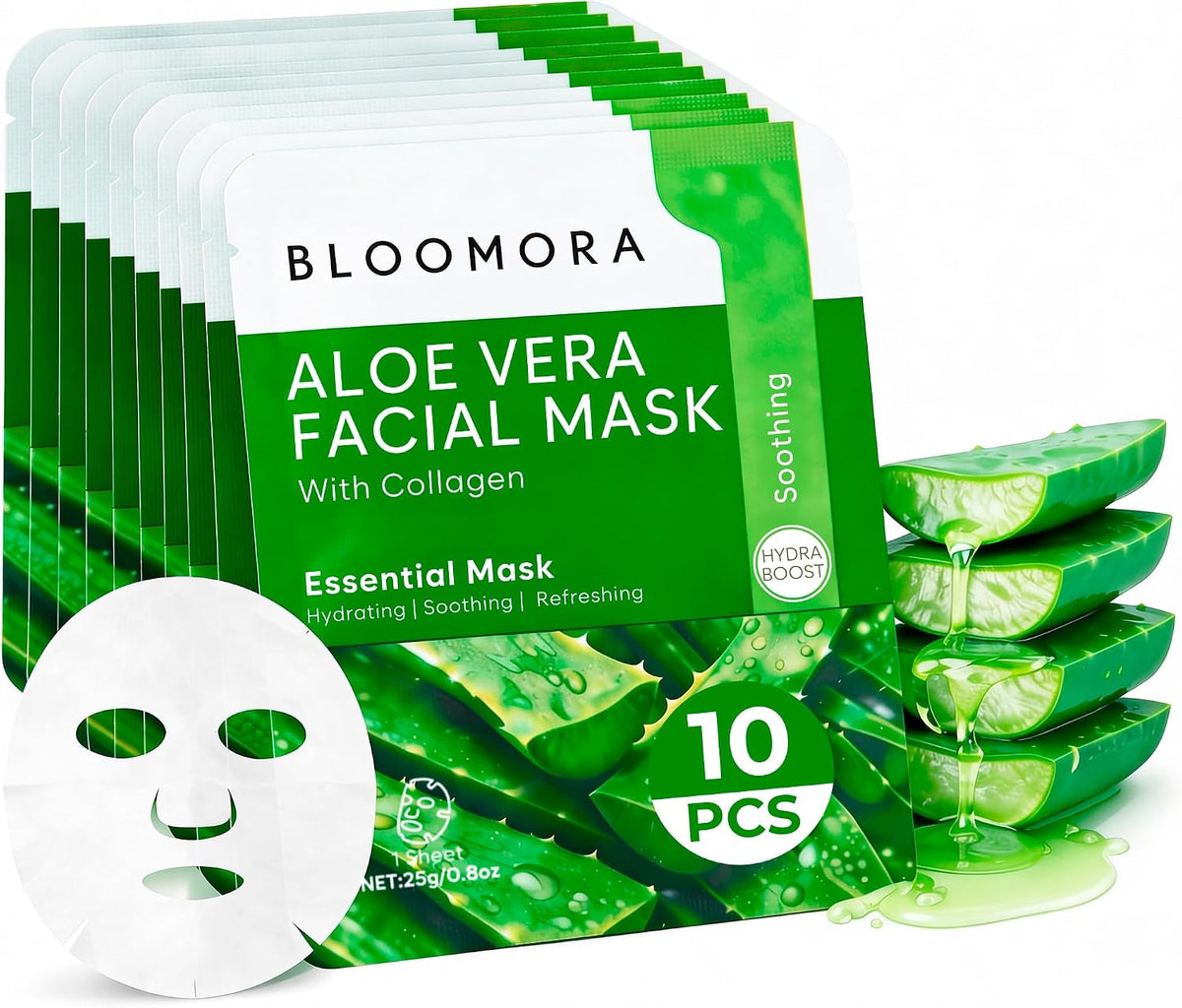Overnight Collagen Face Mask, Hydrogel & Low Molecular Deep Collagen Mask, Glass Skin Face Mask, Collagen Mask Overnight + Firming & Elasticity, Hydrating Face Masks 34g*4ea, Face Masks Skincare Pack - Image 14