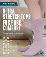 Close-up view of loose stretch ribbing on diabetic crew socks