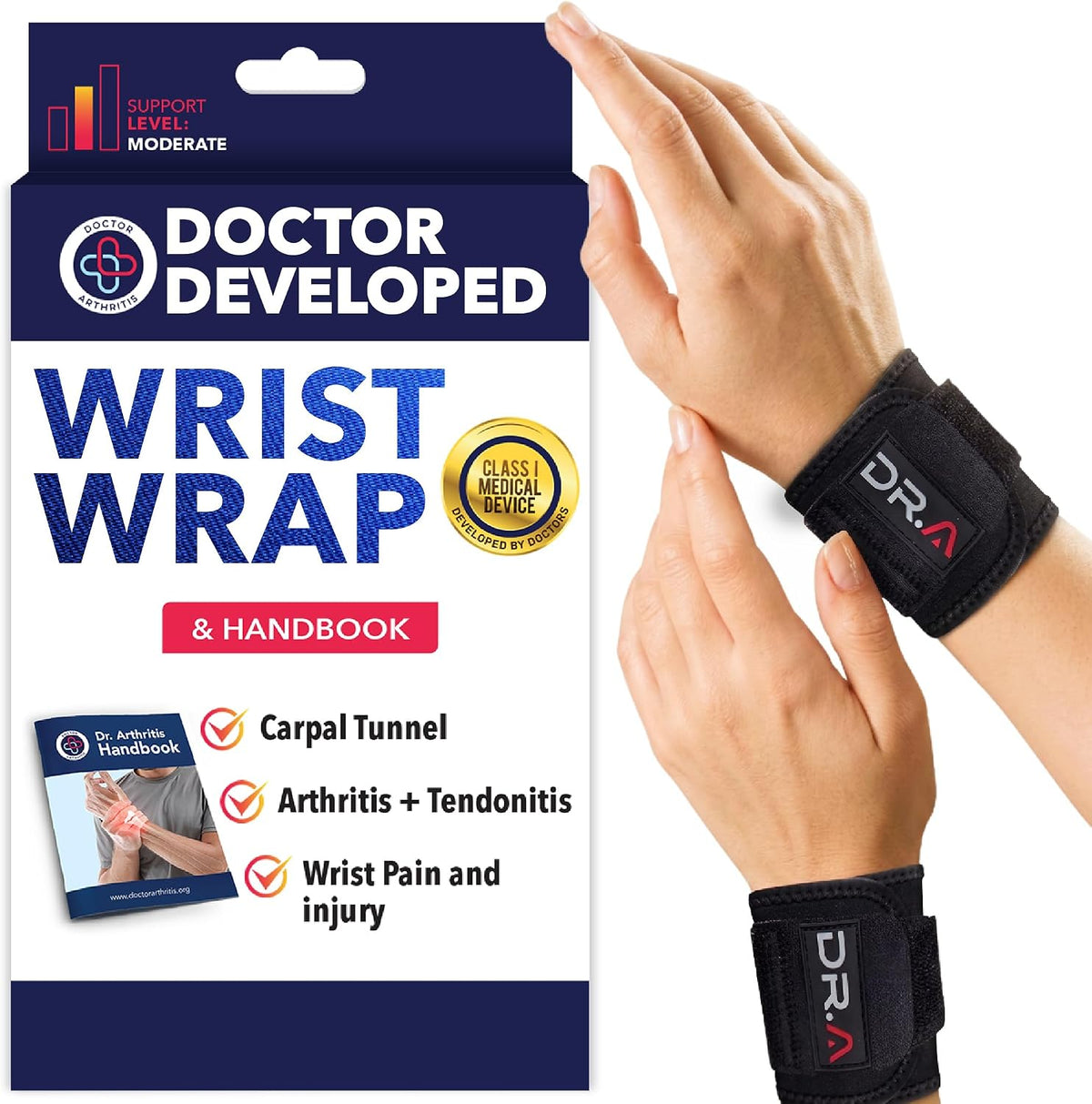 Doctor Developed Wrist Brace, Wrist Wraps for Carpal Tunnel Arthritis, Tendonitis, Hand Support, Ideal for Fitness, Weightlifting - Handbook Included (Wrist Brace 1 Pack) - Image 11
