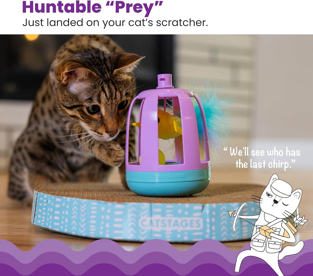 Catstages purple cat toy with ball track