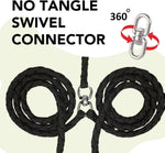 Tandem dog leash for two dogs highlighting the comfortable cushioned padded handle.