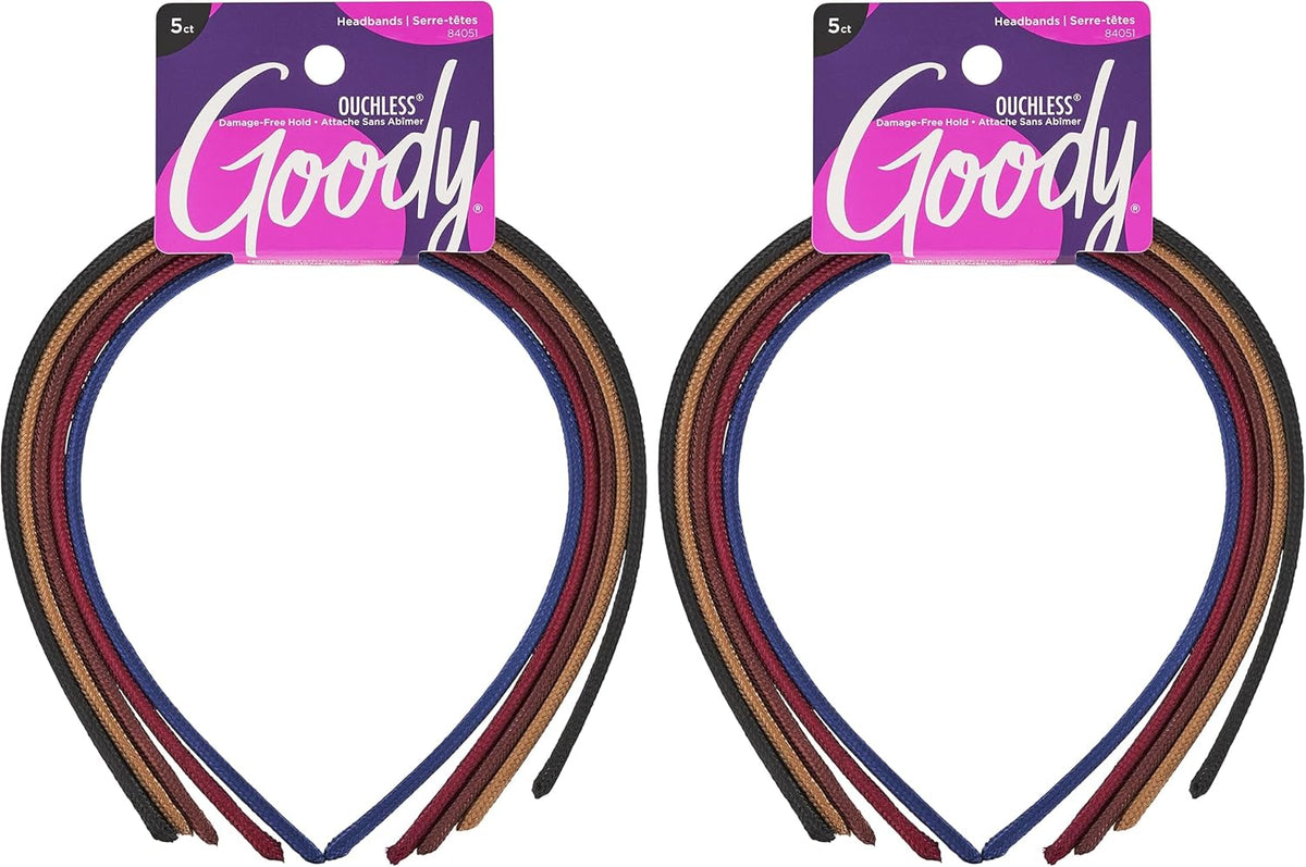 Goody Ouchless Flex Thin Pressure-Free Headband , Assorted Colors - Soft and Strong for a Comfortable Fit - for All Hair Types - Pain-Free Hair Accessories for Women and Girls 2 Count (Pack of 1) - Image 13