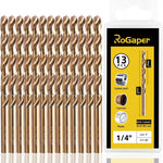 29Pcs Drill Bit Set, 135 Tip HSS with Black and Gold Finish, Metal Twist Jobber Drill Bit Kit for Hardened Metal, Steel, Plastic, Wood with Indexed Storage Case, 1/16" - 1/2" - Image 11