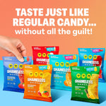 Shameless Snacks Strawberry Sour Splash low calorie candy pouch texture close up