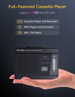 Arsvita cassette player and recorder side profile with buttons