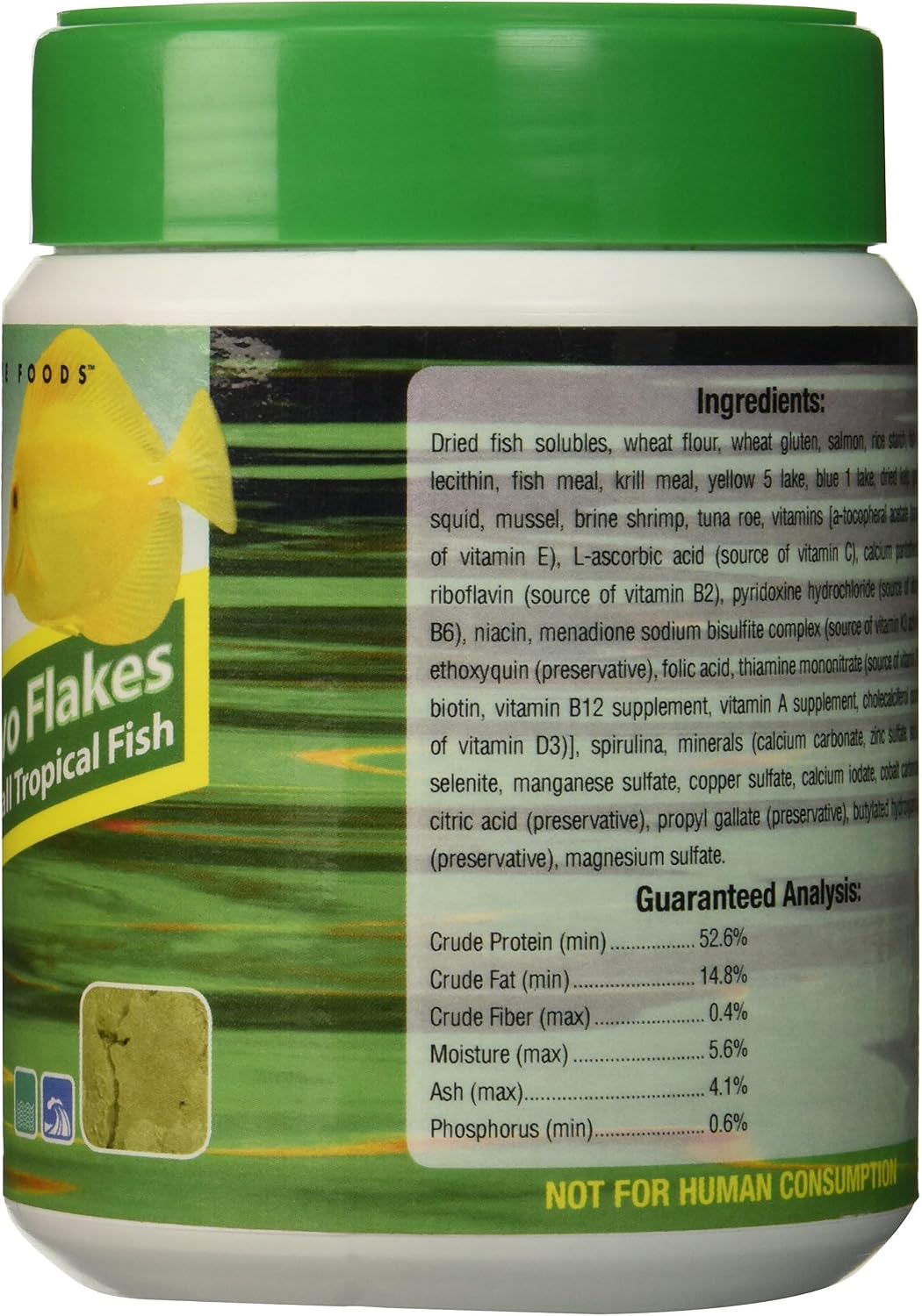 Ocean Nutrition marine fish flakes ingredient highlights label