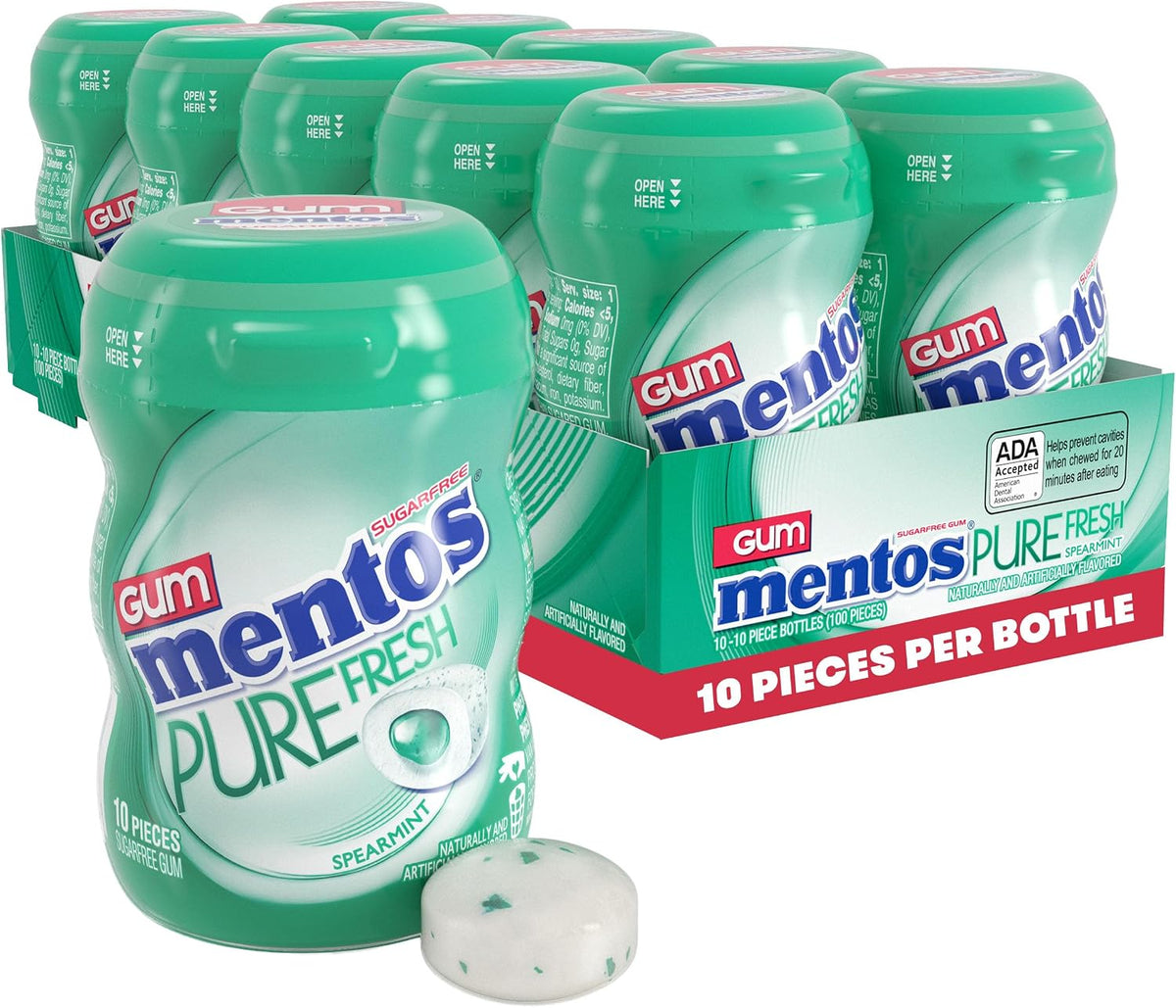 Mentos Pure Fresh Sugar-Free Chewing Gum with Xylitol, Fresh Mint, 50 Count (Pack of 6) - Image 12