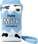 QiMing cow milk box crossbody purse front view