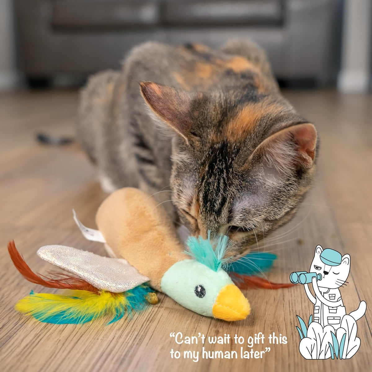 Catstages Flapperz duck toy packaging and label view