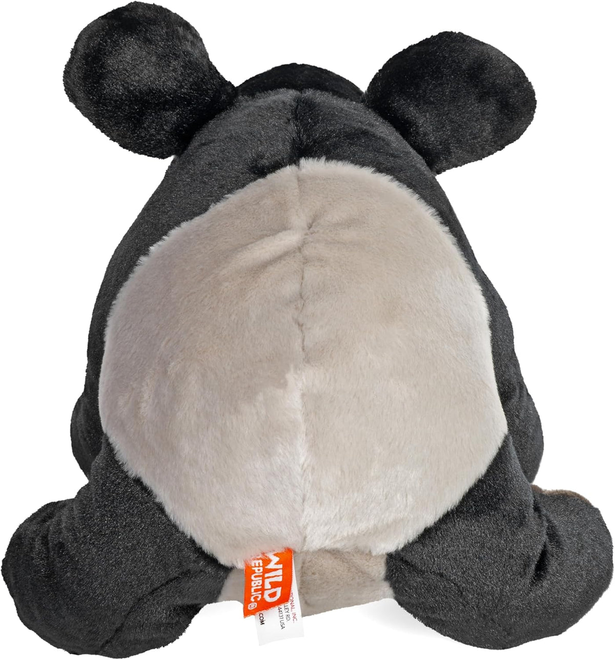 Wild Republic tapir stuffed animal showing black and white saddle pattern