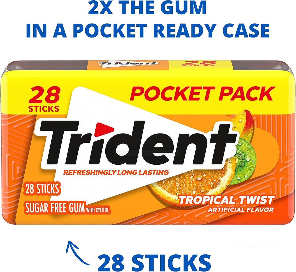 Authentic USA imported Trident gum bulk pack with six individual travel ready cases.